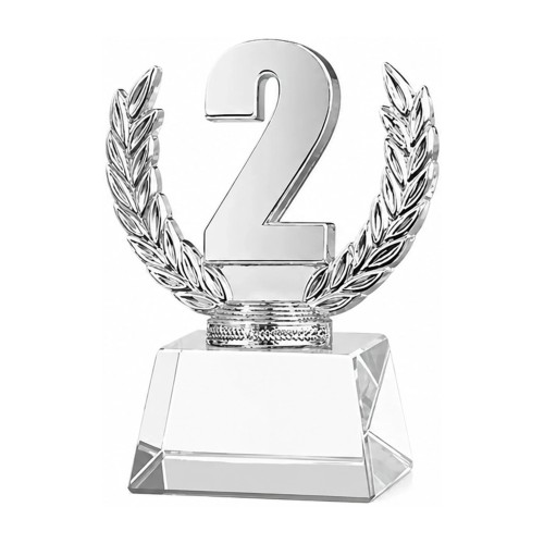 Trofeo Resina/cristal CT07 PLATEADO