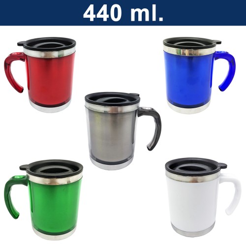 Mug Tazón Acero Inoxidable Termico / PVC M16