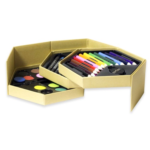 Bolígrafo Lápices Colores y Pinturas Hexagonal set B20