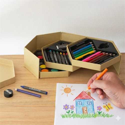 Bolígrafo Lápices Colores y Pinturas Hexagonal set B20