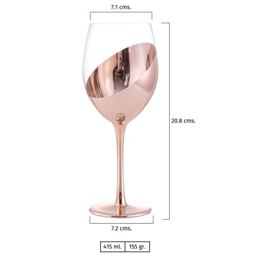 Set de 4 Copas de Vino ENCOBRIZADO M87