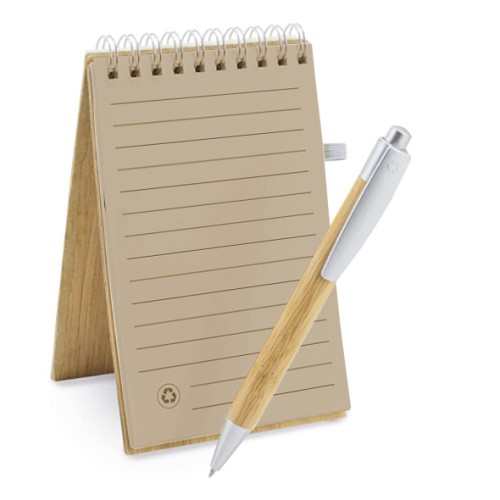 Cuaderno - Libreta Tapa Bamboo con Bolígrafo N29