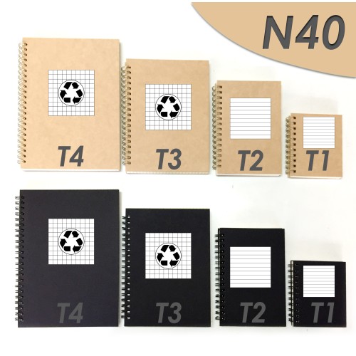 Cuaderno - Libreta Tapa Cartón Ecológico Compost N40