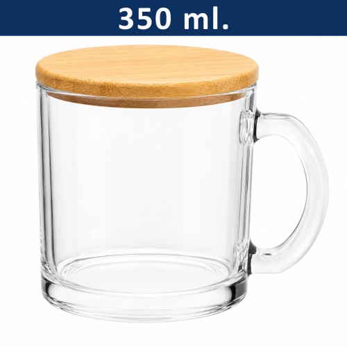 Mug Taza Vidrio con Tapa M321
