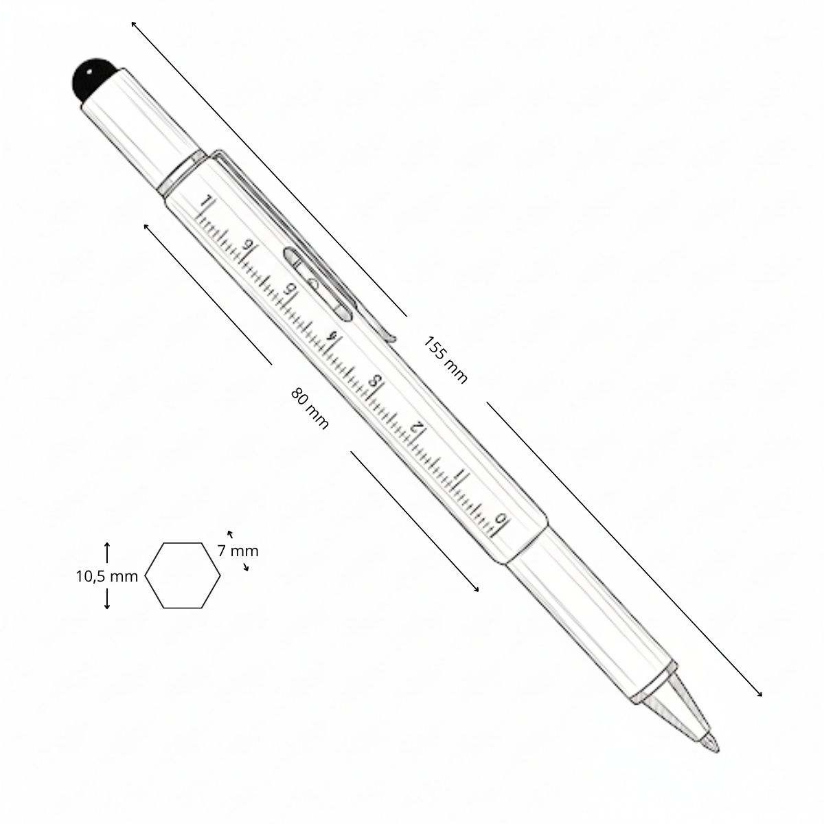 Bolígrafo MINDO con Regla y Destornilladores