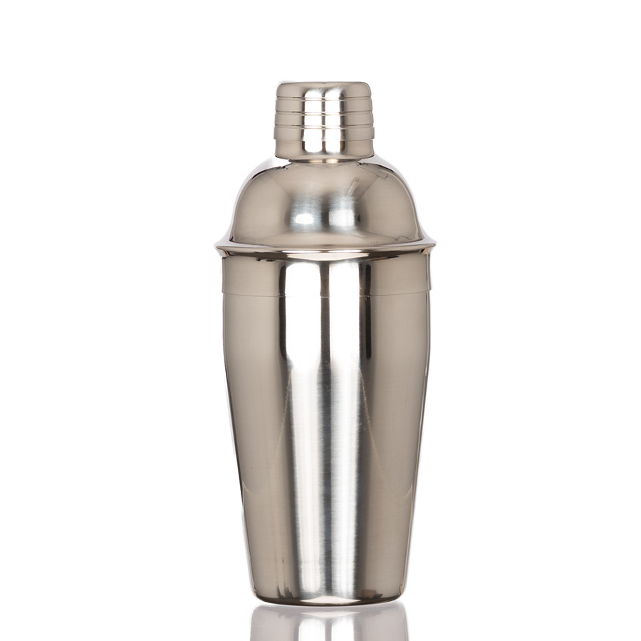 Coctelera metálica plateada 