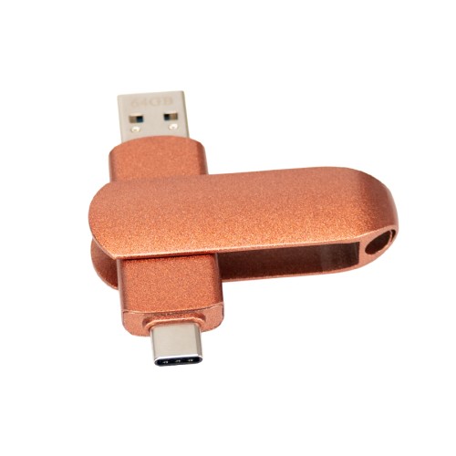 Pendrive giro encobrizado OTG USB 3.0 / Type C, 64GB