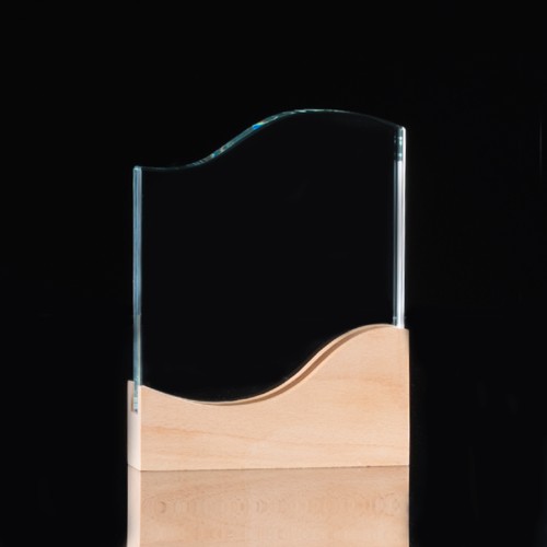 Trofeo Galvano de Madera y Cristal 