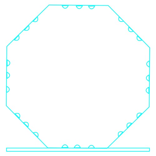 Galvano Cristal Octagonal 2376