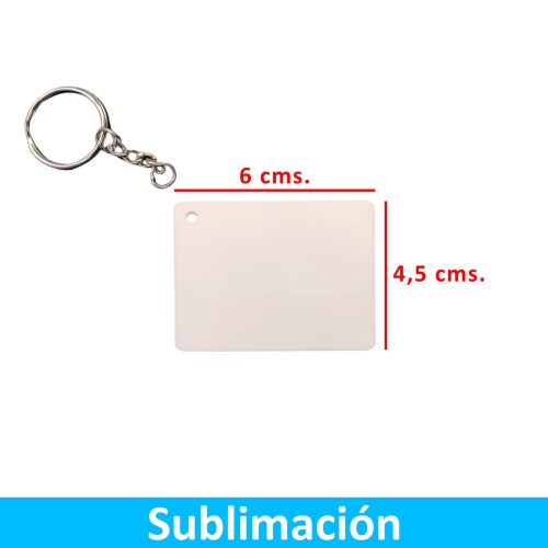 Llavero Acrílico Sublimable Rectangular NI50 BLANCO