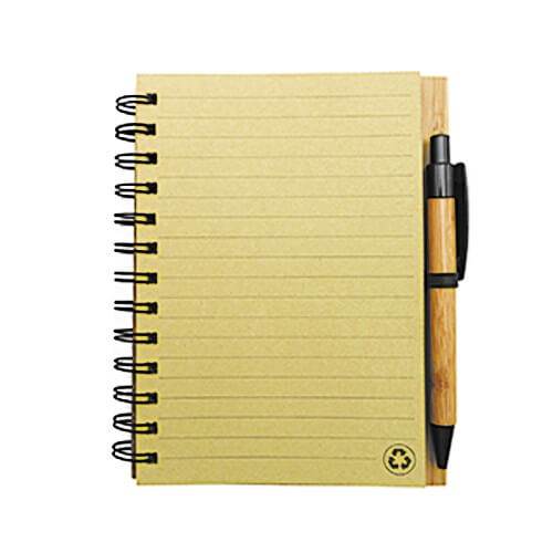Cuaderno - Libreta Tapa Bamboo con Bolígrafo N30