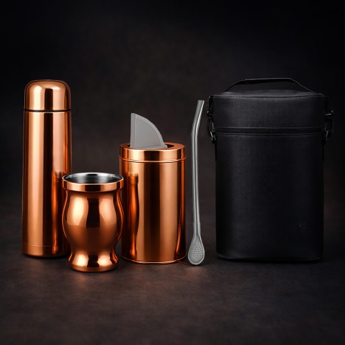 Set de Mate color ENCOBRIZADO con Bolso MAT01