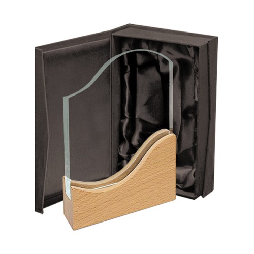 Galvano Cristal Base de Madera BLAS 26