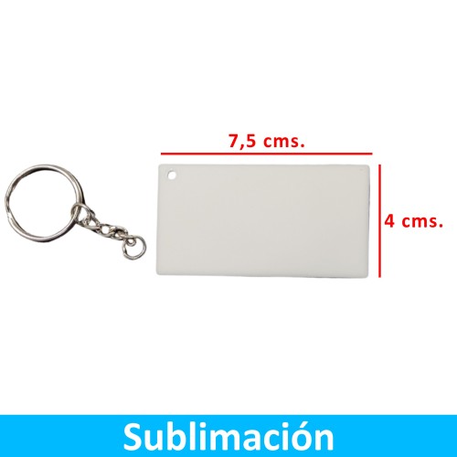 Llavero Acrílico Sublimable Rectangular NI25 BLANCO