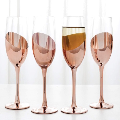 Set de 4 Copas Champagne ENCOBRIZADO M85