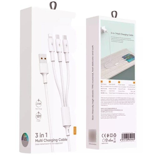 Cable Conector Multicargador T66 BLANCO
